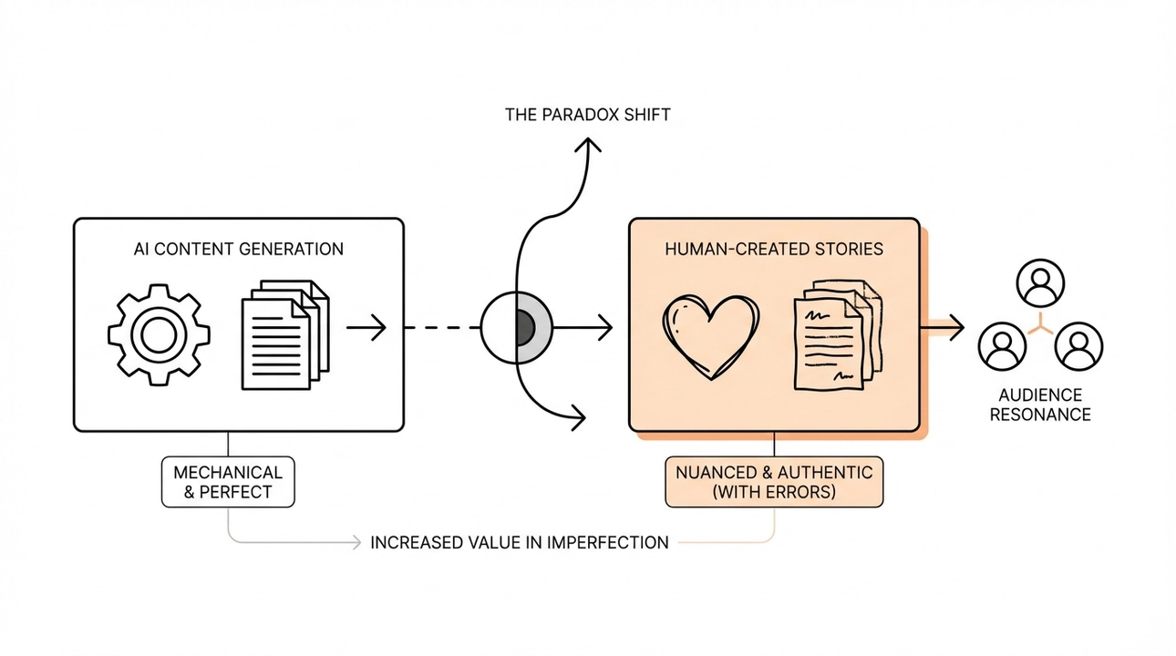 Authenticity thrives: Imperfection over AI's flawless facade.