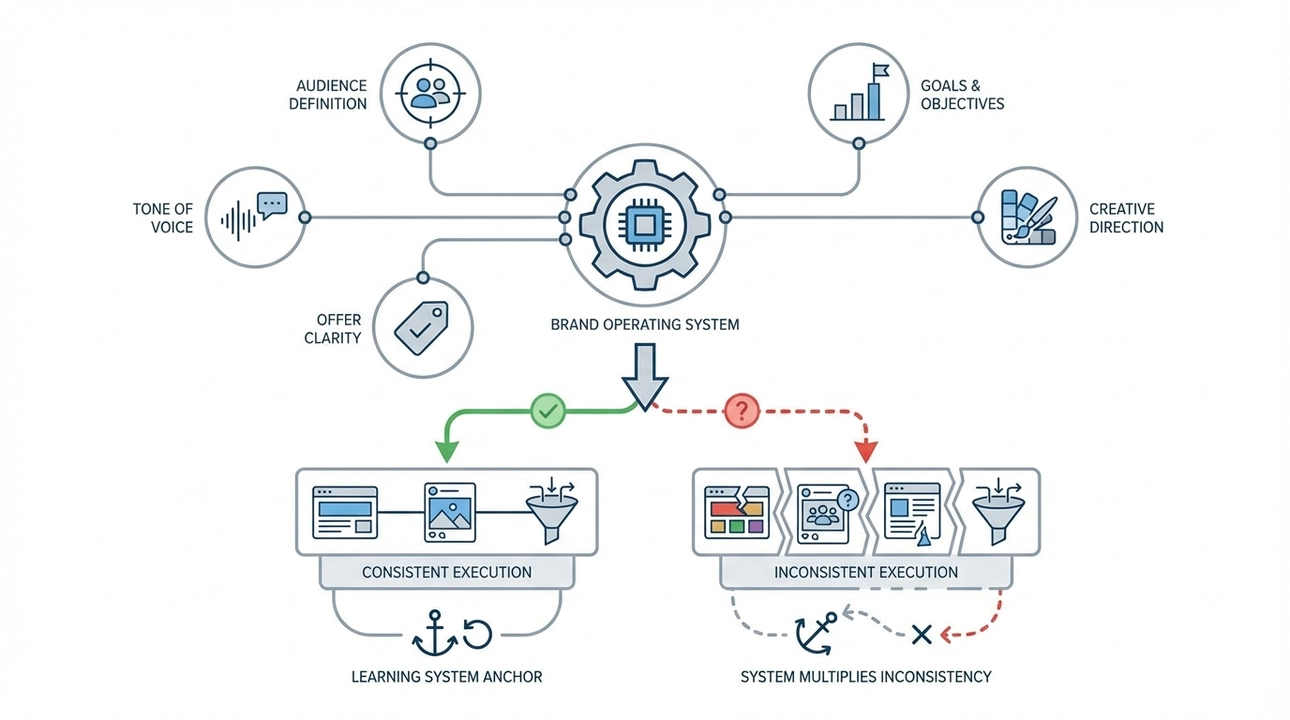Brand setup: Operating system, not just decoration.