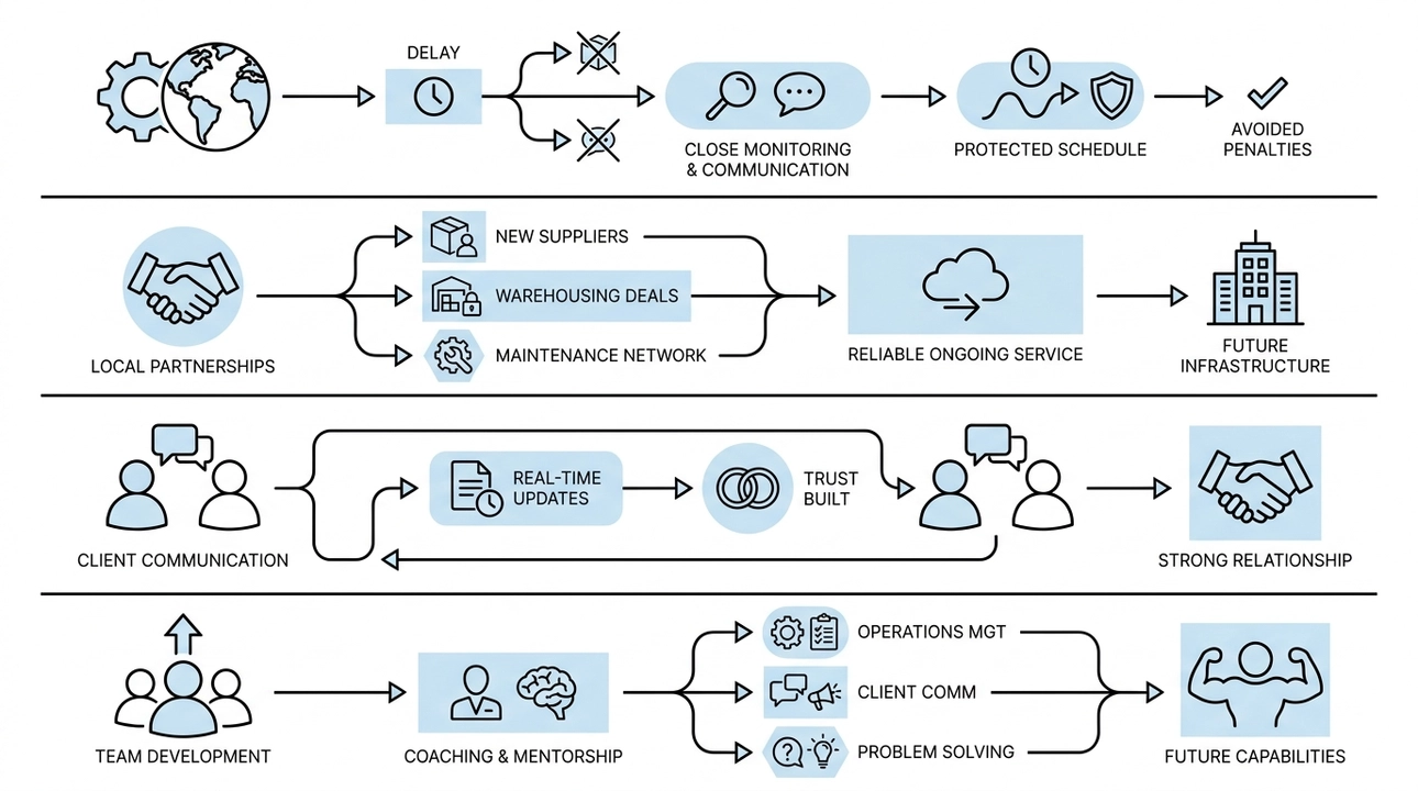 Execution: Managing disruptions, building infrastructure, communicating, and developing the team.