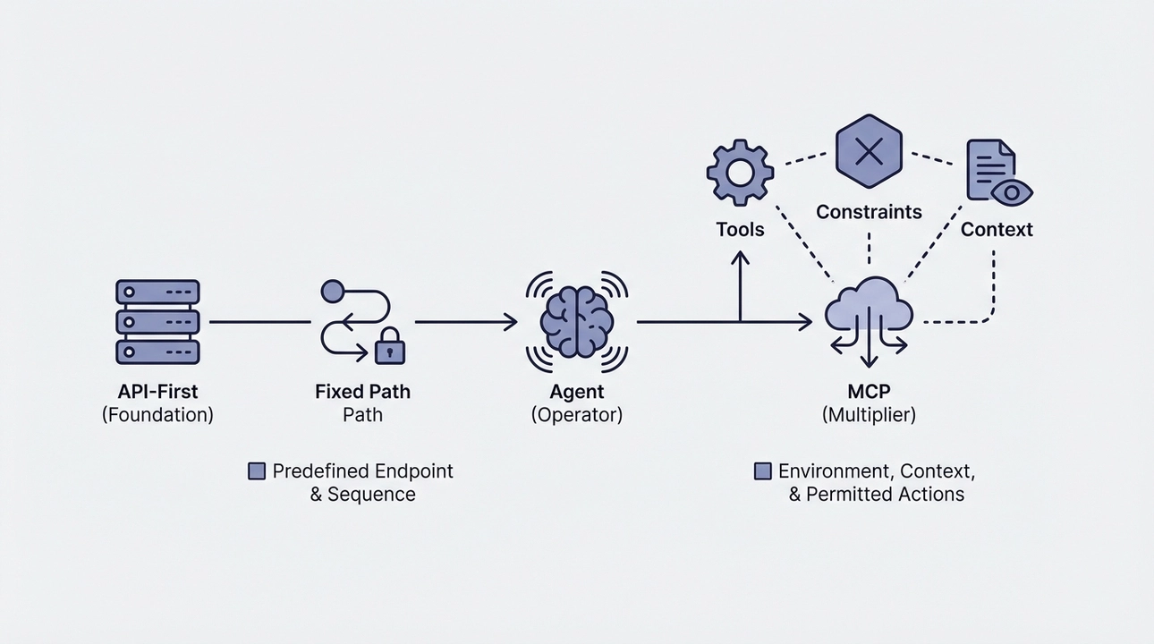 API-First + MCP: Agents as operators in context.