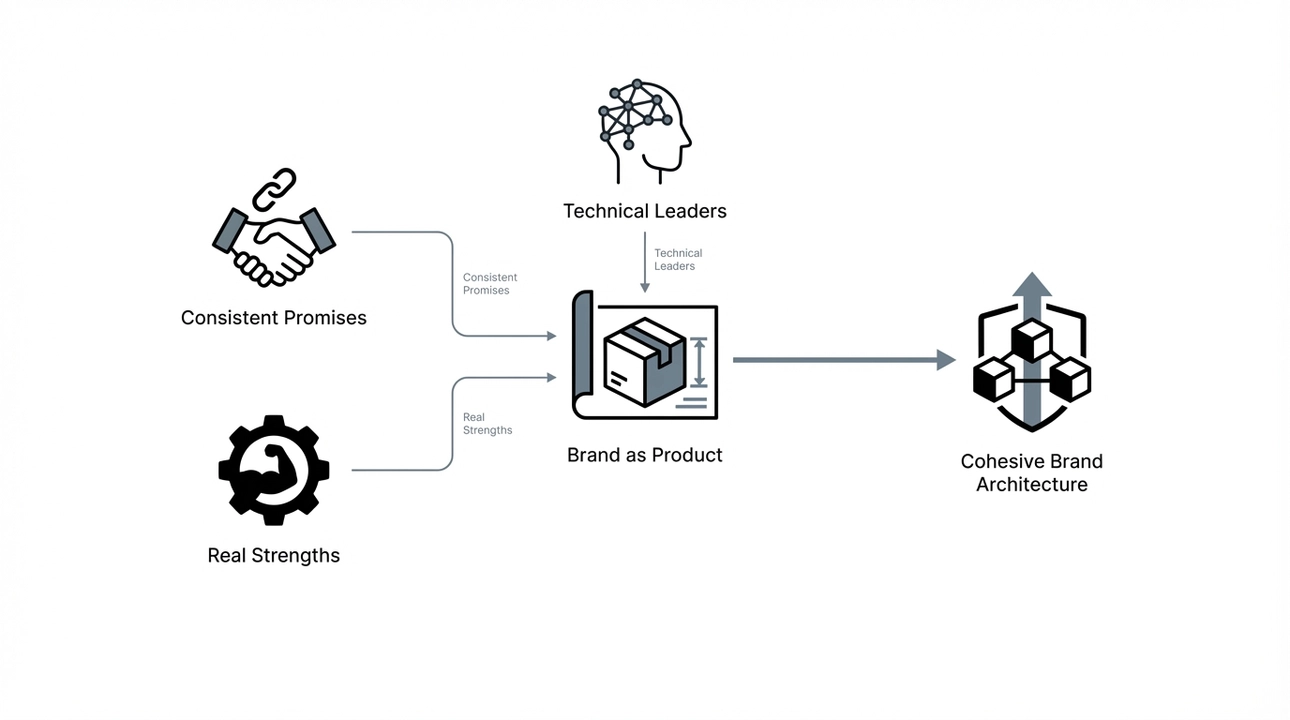 Brand architecture: Productize it for consistent promises, not reinvention.
