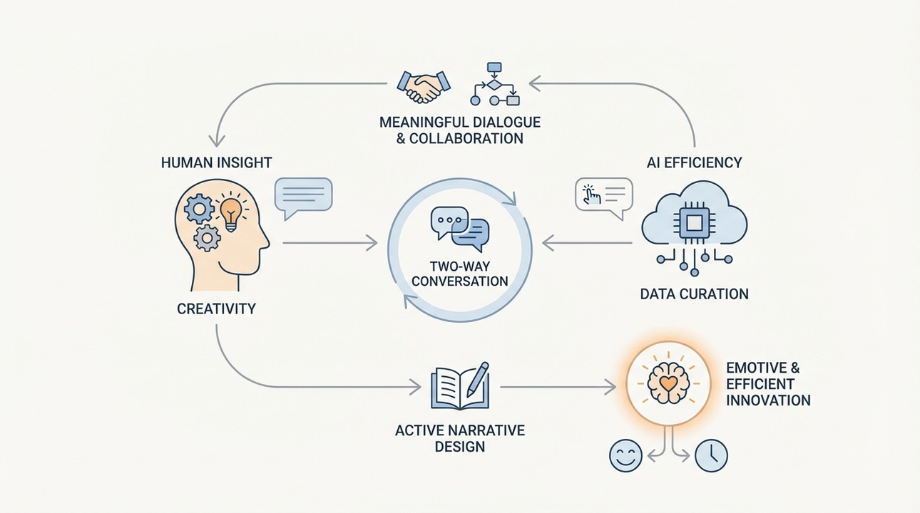 AI and humans: Conversational innovation for emotive content.